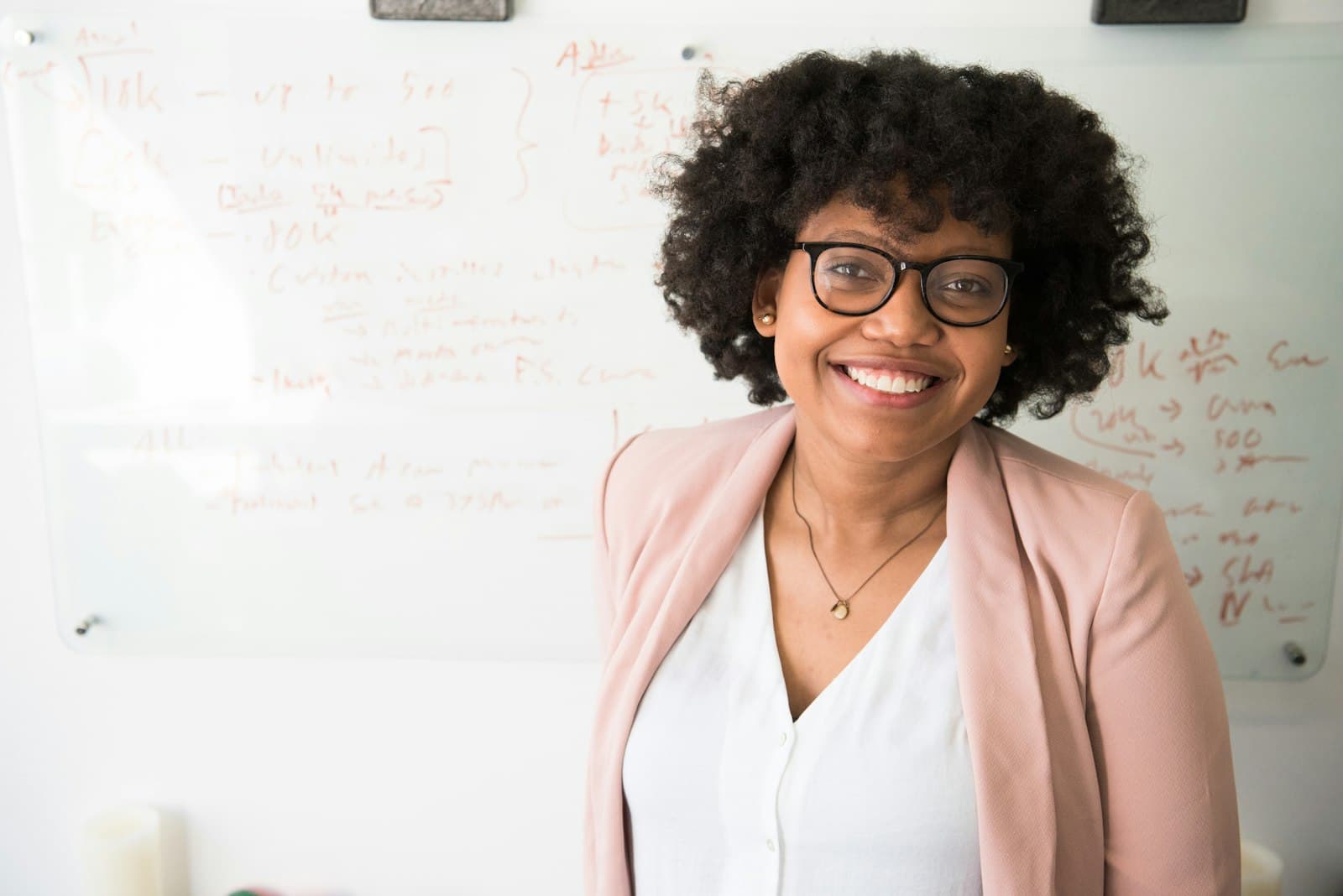 Confident professional woman in glasses